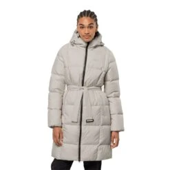 Jack Wolfskin Winter-Daunenmantel Frozen Lake Coat (winddicht, Wasserabweisend) Perlenweiss Damen