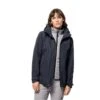 Jack Wolfskin Winterjacke Bergland 3in1 (sehr Warm, Wasser-und Winddicht) Graphitgrau Damen