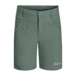 Jack Wolfskin Alltags-Wanderhose Sun Short (atmungsaktiv, Temperaturregulierung) Kurz Hedgegrün Kinder/Jugendliche