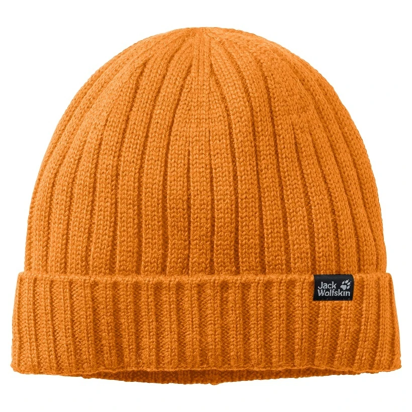 Jack Wolfskin Rippstrickmütze (Beanie) Stormlock RIP Knit (winddicht, Fleecefutter) Bernsteingelb Herren 4 Jack Wolfskin Rippstrickmütze (Beanie) Stormlock RIP Knit (winddicht, Fleecefutter) Bernsteingelb Herren – Bild 2