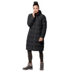 Jack Wolfskin Winter-Daunenmantel Crystal Palace Coat (winddicht, PFC-frei) Schwarz Damen